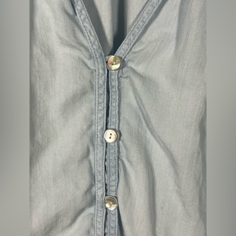 Rails Mariah Light Vintage Blue Lyocell Blouse Smocked Boho Top M - Picture 4 of 8